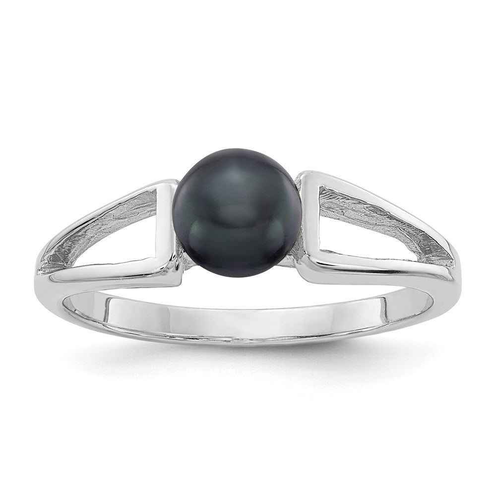 14k white gold 5 5mm black fw cultured pearl ring y1840bp