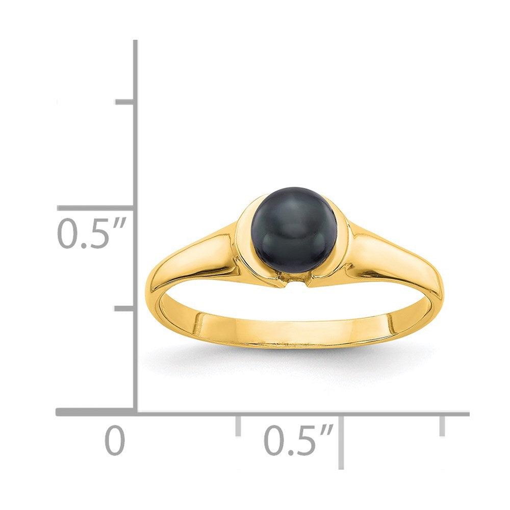 14k yellow gold black fw cultured pearl ring y1855bp