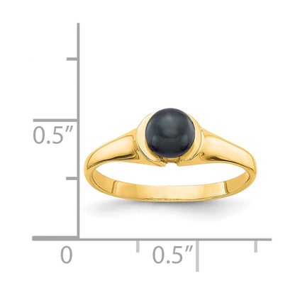 14k yellow gold black fw cultured pearl ring y1855bp