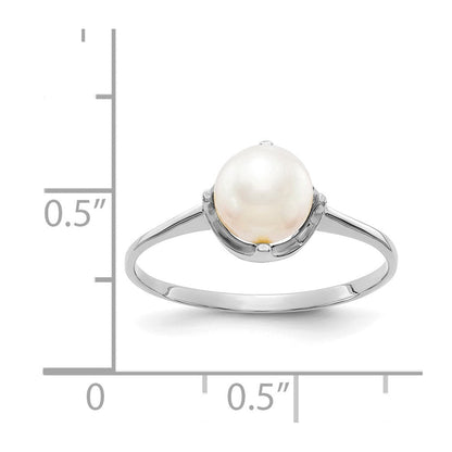 14k white gold 6 5mm fw cultured pearl ring y1927pl