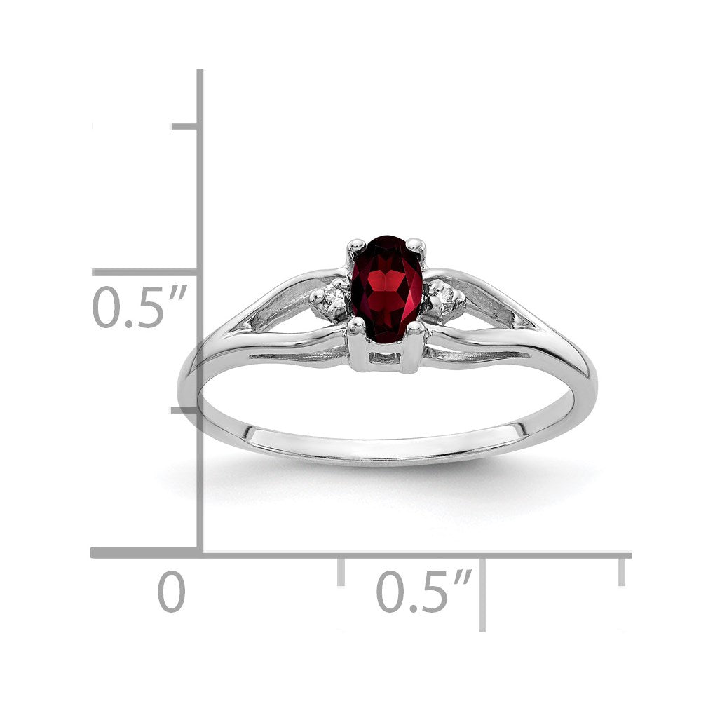 14k White Gold 5x3mm Oval Garnet A Real Diamond ring