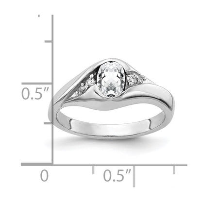 14k White Gold 6x4mm Oval Cubic Zirconia AAA Real Diamond ring