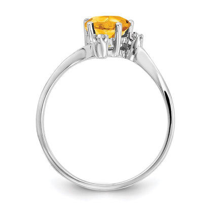 14k White Gold Citrine Real Diamond ring