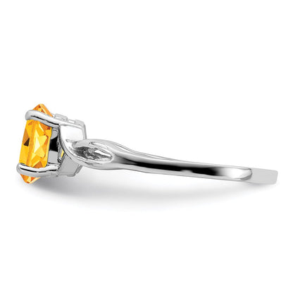 14k White Gold 7x5mm Oval Citrine ring