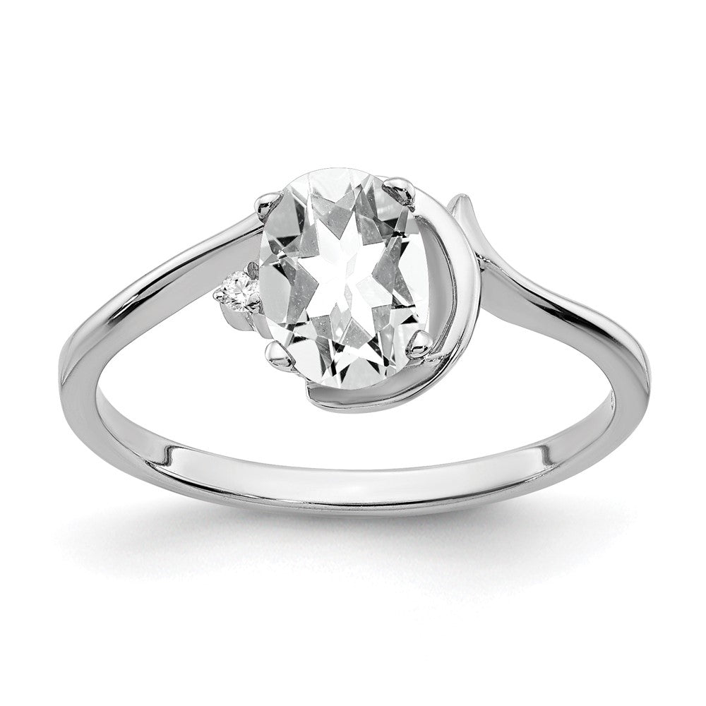 14k White Gold 7x5mm Oval Cubic Zirconia A Real Diamond ring