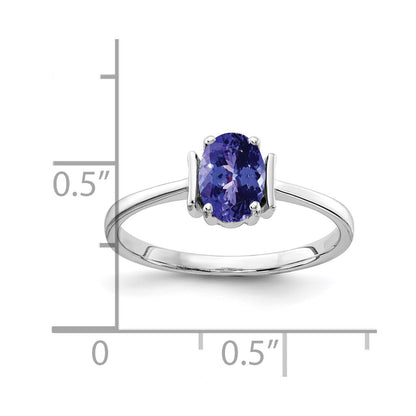 14k White Gold 7x5mm Oval Tanzanite ring