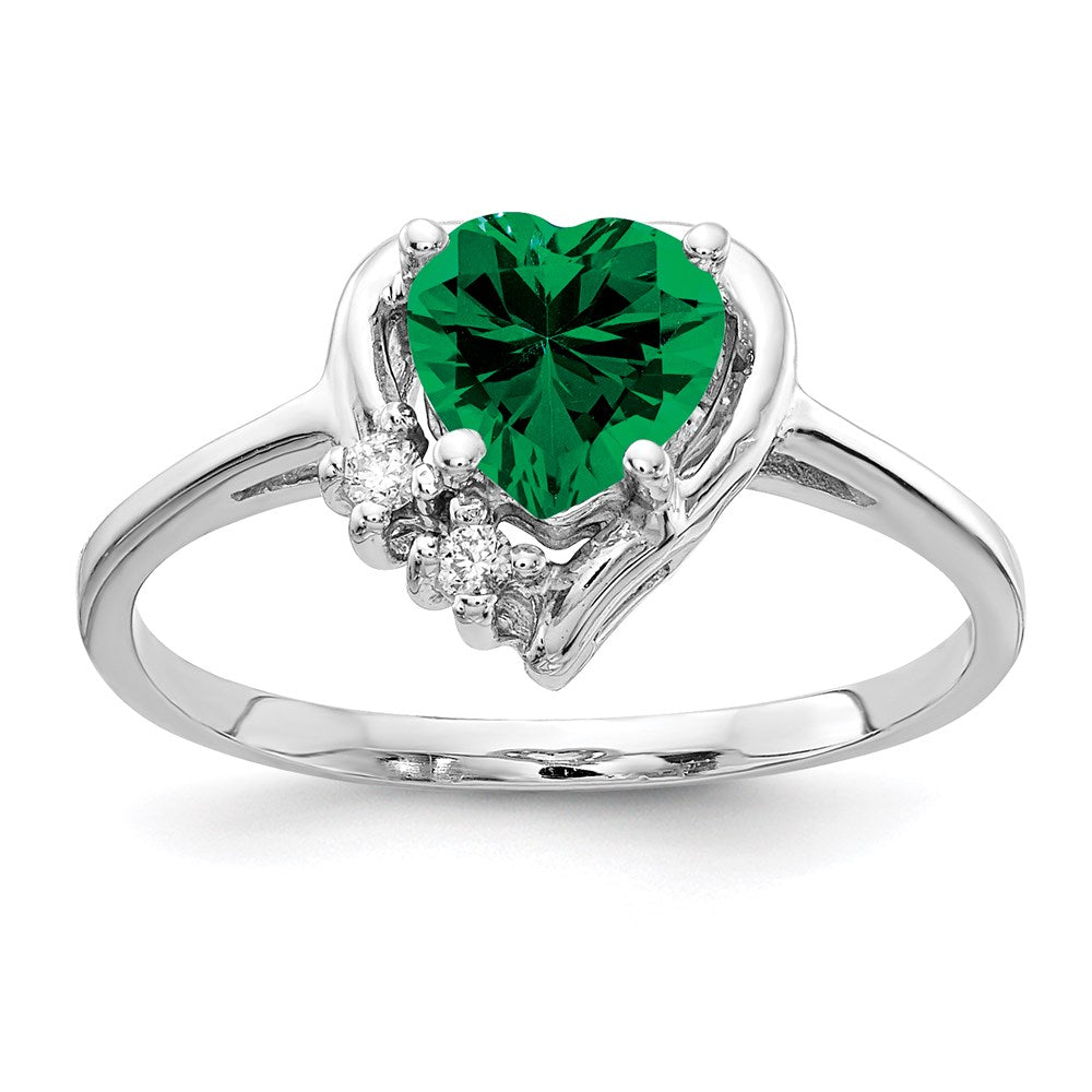 14k White Gold 6mm Heart Mount St. Helens A Real Diamond ring