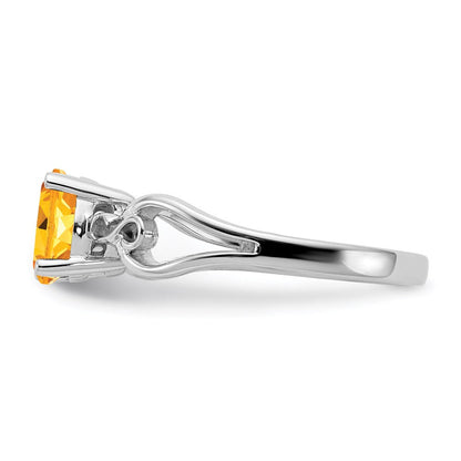 14k White Gold Citrine Ring