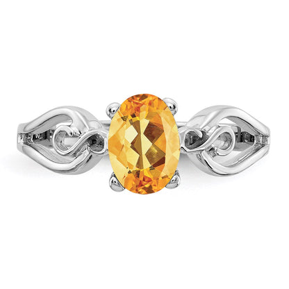 14k White Gold Citrine Ring