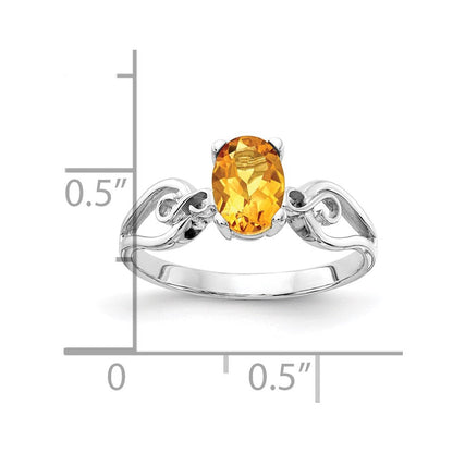 14k White Gold Citrine Ring