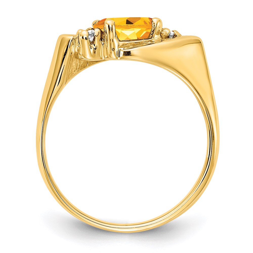 14K Yellow Gold 7x5mm Oval Citrine A Real Diamond ring