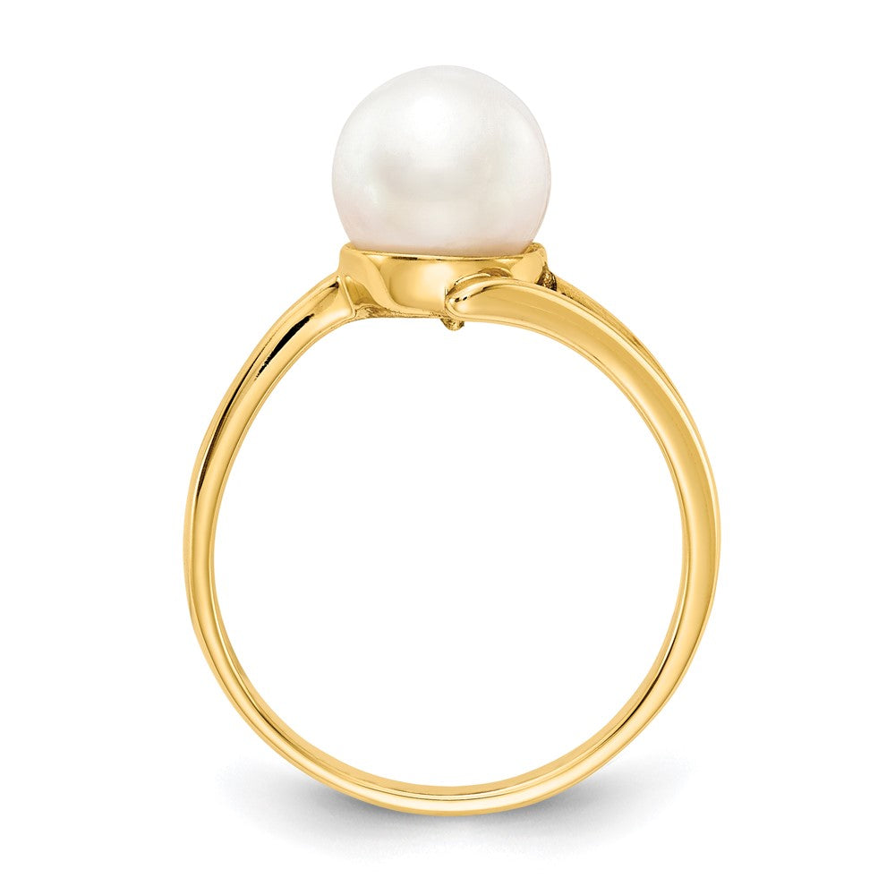 14k Yellow Gold 7.5mm FW Cultured Pearl ring