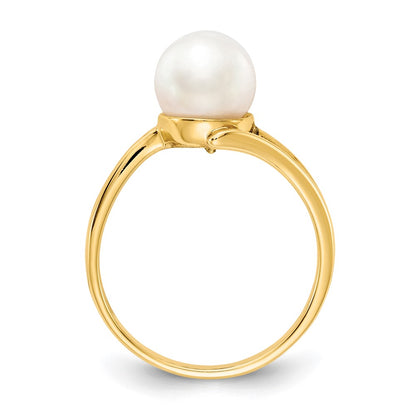 14k Yellow Gold 7.5mm FW Cultured Pearl ring