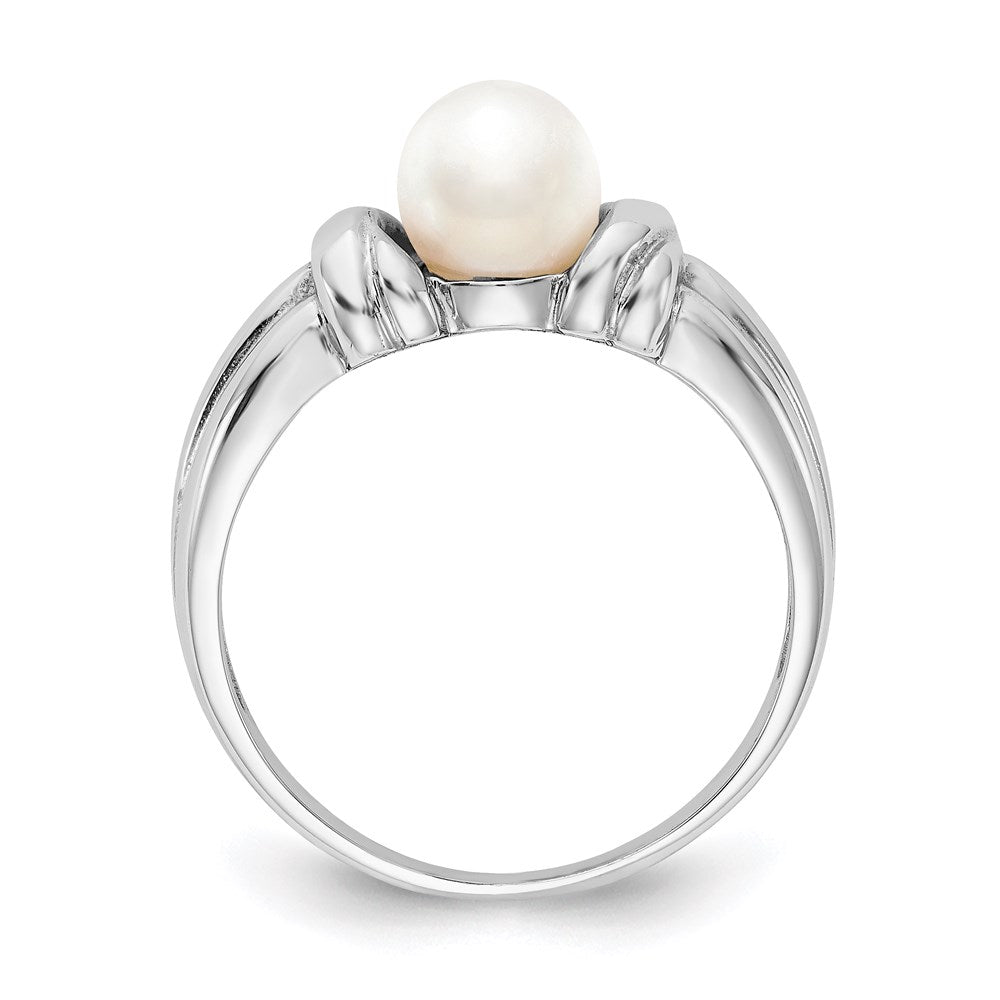14k white gold 6mm fw cultured pearl ring y4357pl
