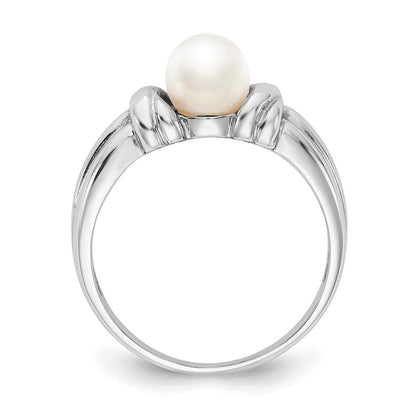 14k white gold 6mm fw cultured pearl ring y4357pl