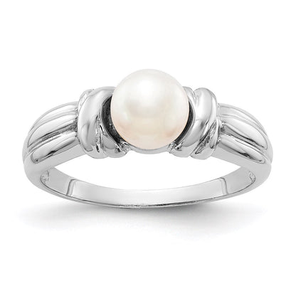 14k white gold 6mm fw cultured pearl ring y4357pl