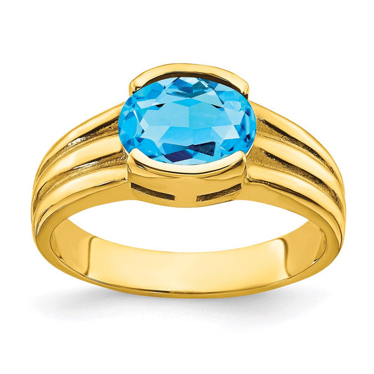 14k yellow gold 8x6mm oval blue topaz ring y4473bt