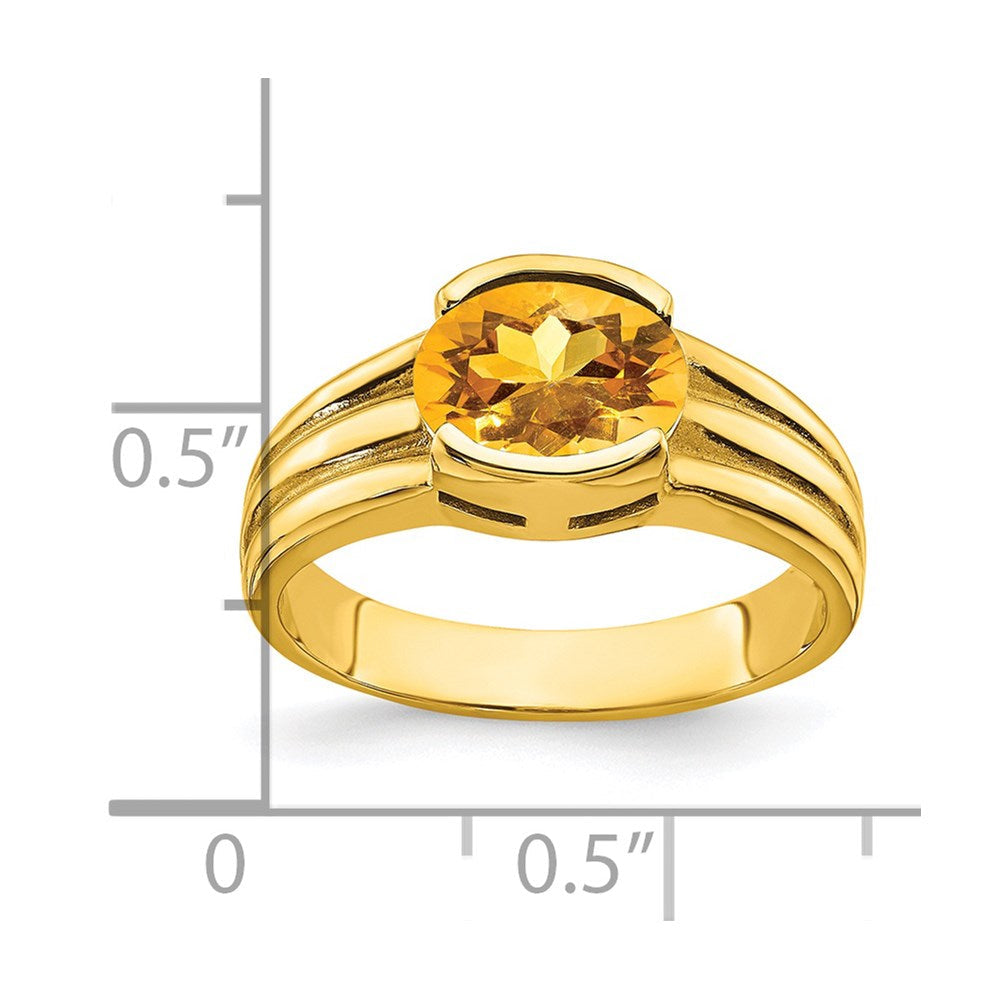 14K Yellow Gold 8x6mm Oval Citrine ring