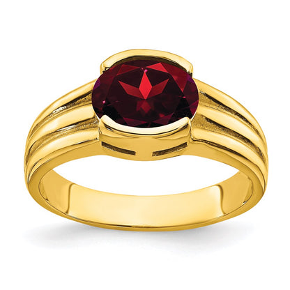 14K Yellow Gold 8x6mm Oval Garnet ring