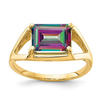 14k yellow gold mystic topaz ring y4538ft