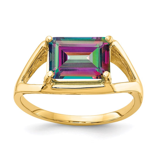 14k yellow gold mystic topaz ring y4538ft