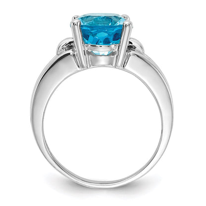 14k white gold 11x9mm oval blue topaz ring y4547bt