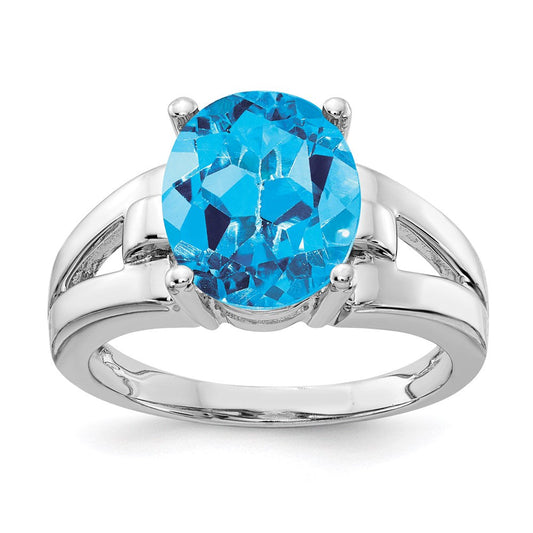14k white gold 11x9mm oval blue topaz ring y4547bt