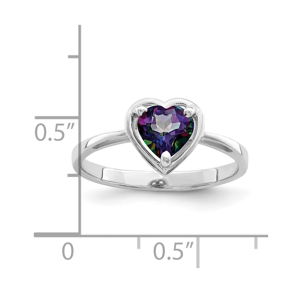 14k White Gold Mystic Fire Topaz Ring