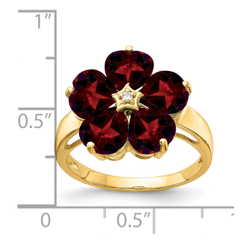 14K Yellow Gold 6mm Heart Garnet A Real Diamond ring
