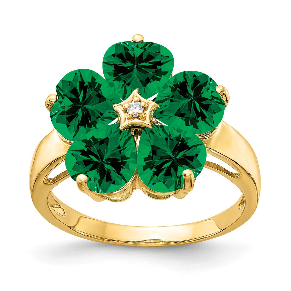 14k Yellow Gold 6mm Heart Mount St. Helens AAA Diamond ring