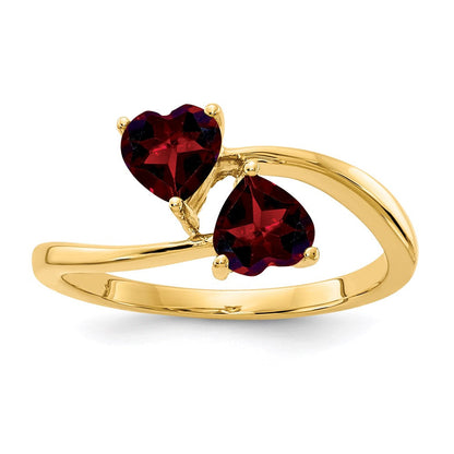 14K Yellow Gold 5mm Heart Garnet ring