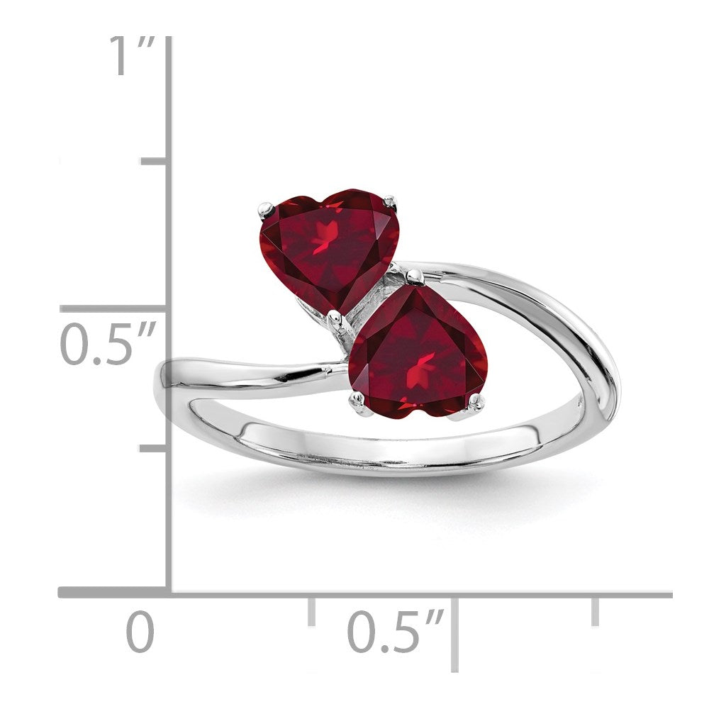 14k white gold 5mm heart created ruby ring y4585cr