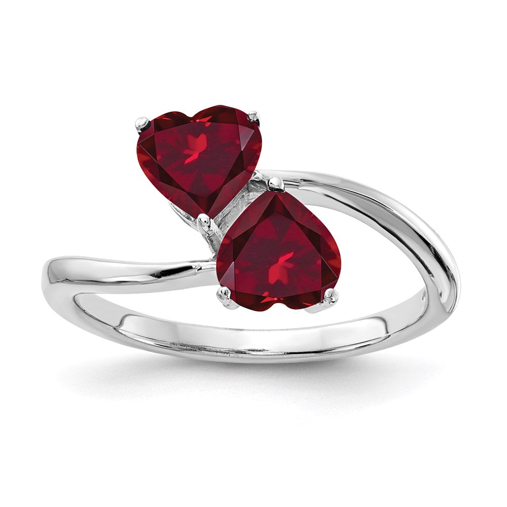 14k white gold 5mm heart created ruby ring y4585cr