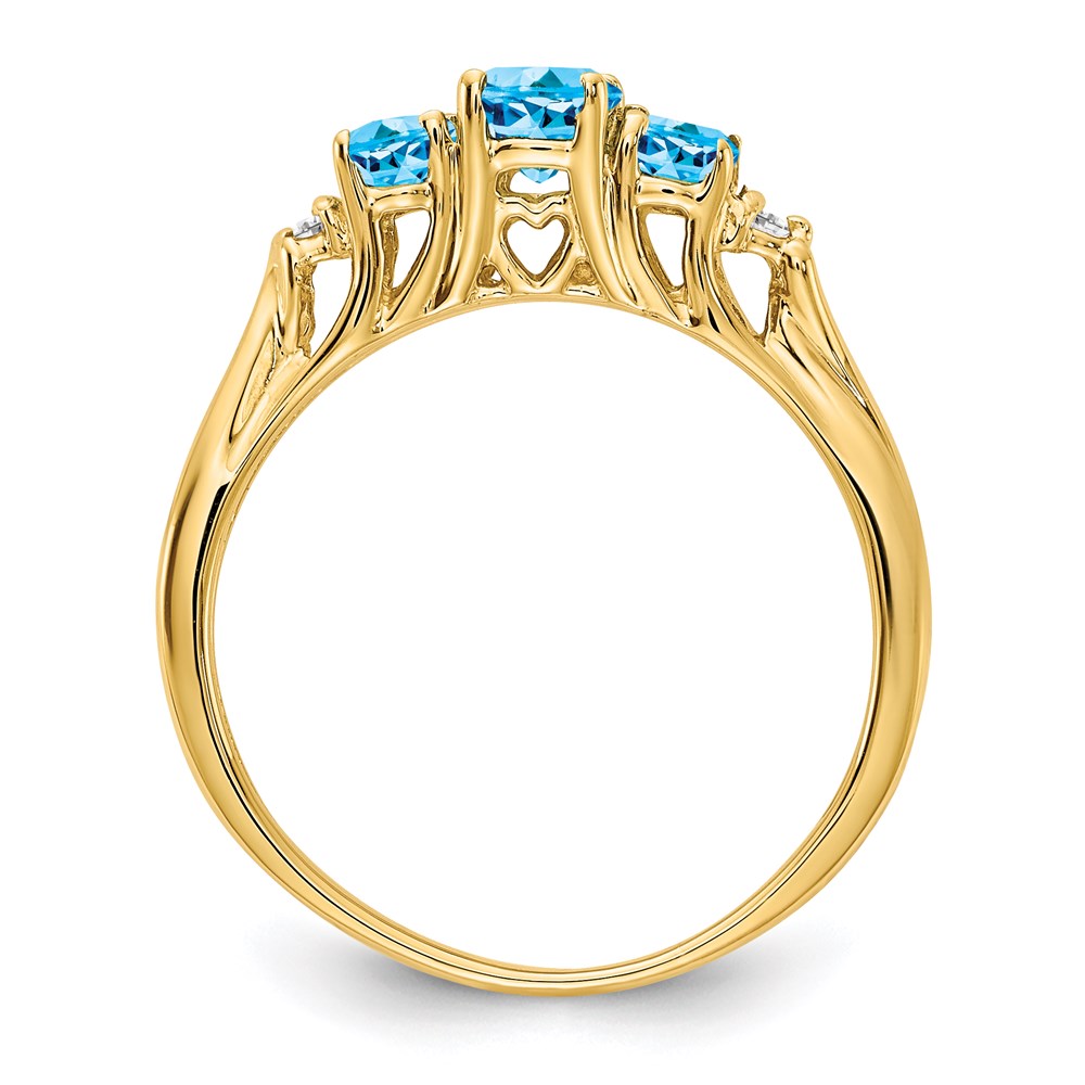 14K Yellow Gold Gemstone u0026 Real Diamond Ring