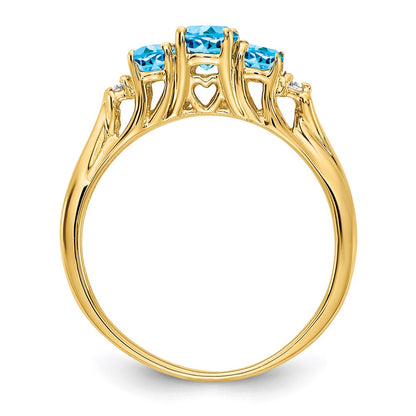 14K Yellow Gold Gemstone u0026 Real Diamond Ring
