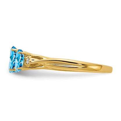 14K Yellow Gold Gemstone u0026 Real Diamond Ring