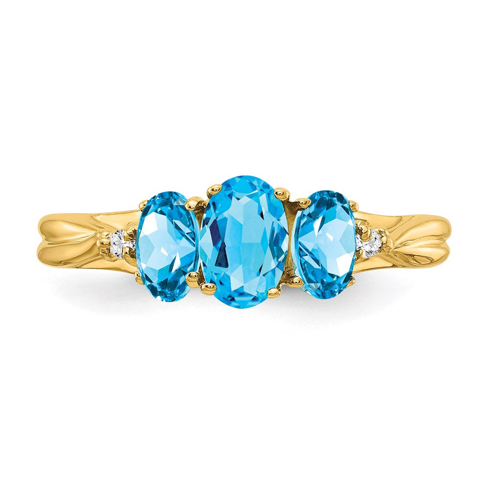 14K Yellow Gold Gemstone u0026 Real Diamond Ring
