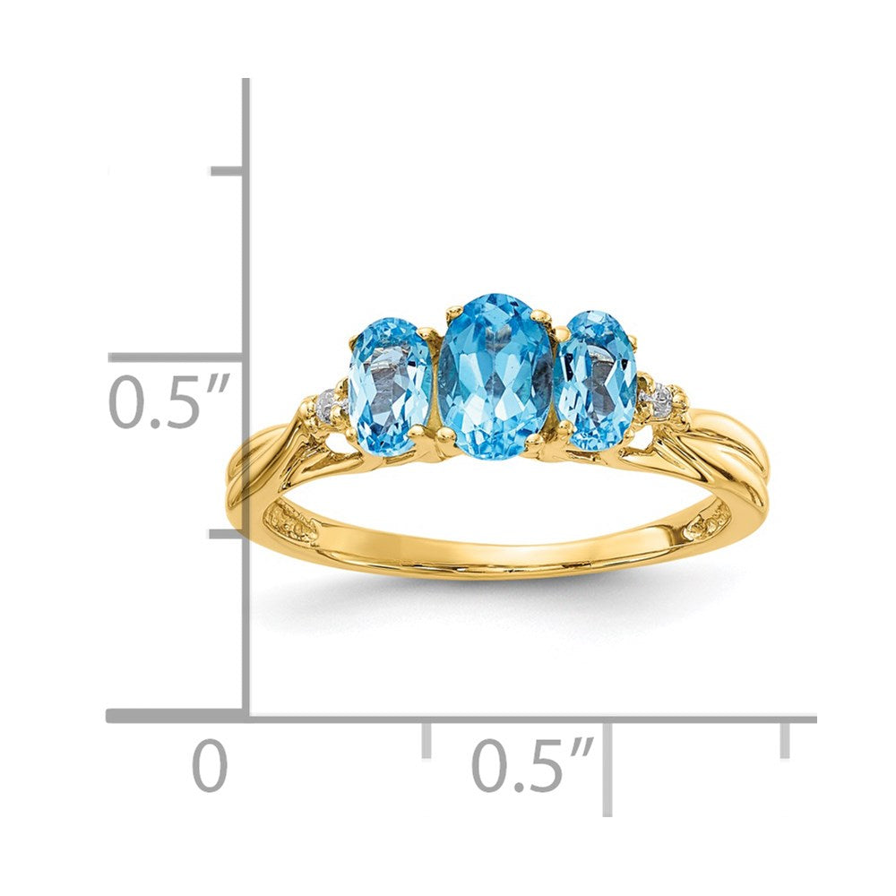 14K Yellow Gold Gemstone u0026 Real Diamond Ring