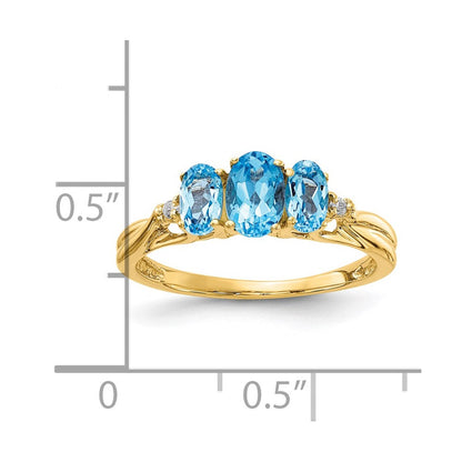 14K Yellow Gold Gemstone u0026 Real Diamond Ring
