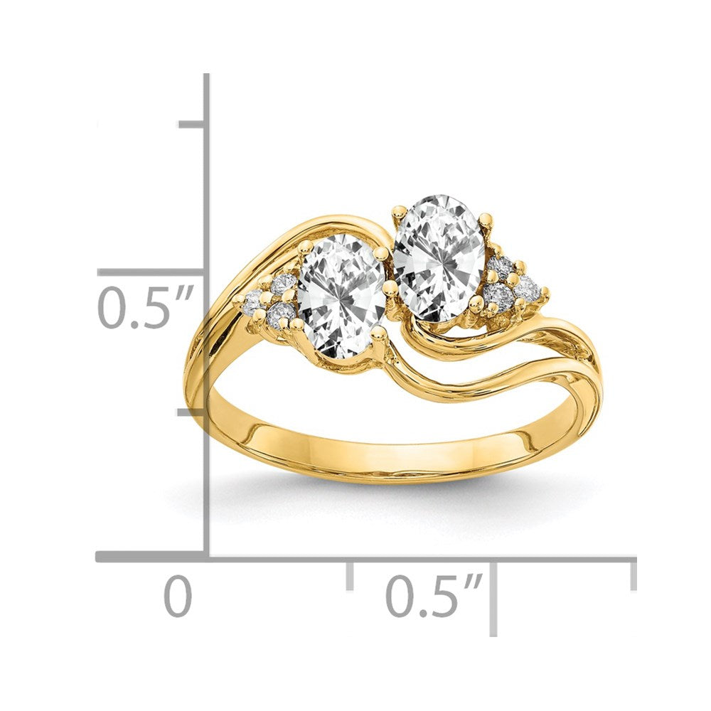 14K Yellow Gold 6x4mm Oval Cubic Zirconia A Real Diamond ring