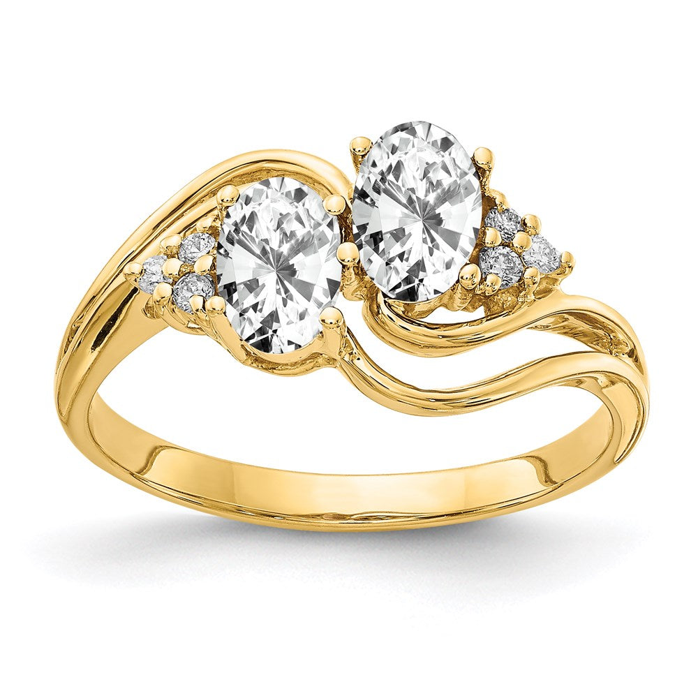 14K Yellow Gold 6x4mm Oval Cubic Zirconia A Real Diamond ring