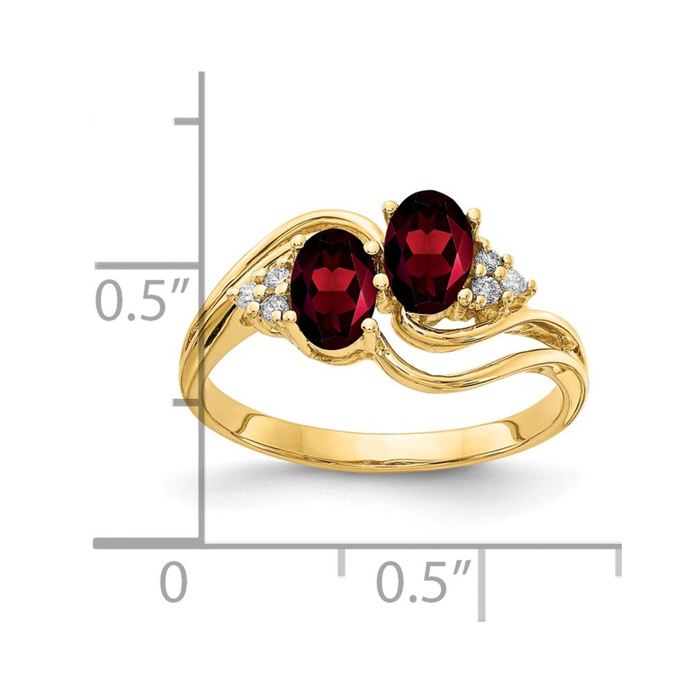 14K Yellow Gold 6x4mm Oval Garnet A Real Diamond ring