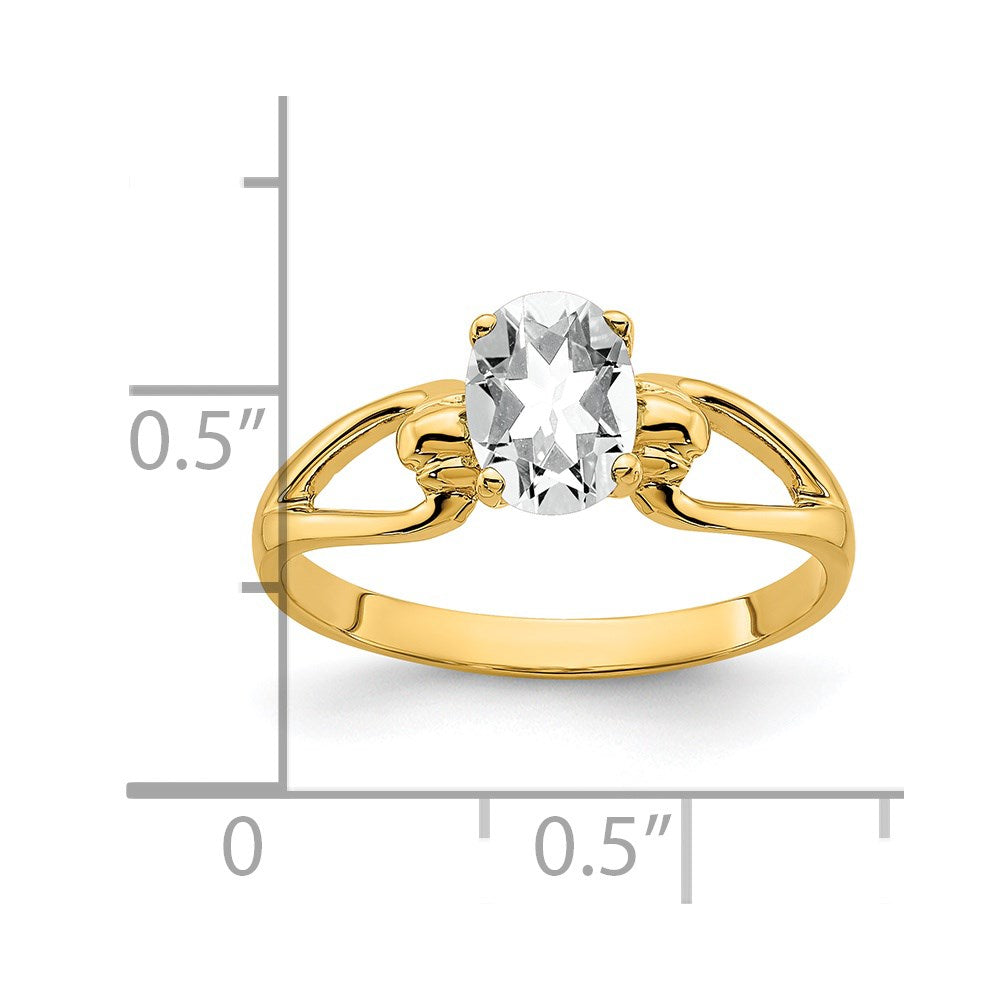 14k yellow gold 7x5mm oval cubic zirconia ring y4641cz