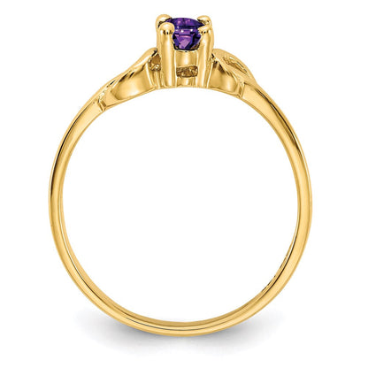 14K Yellow Gold 5x3mm Oval Amethyst ring
