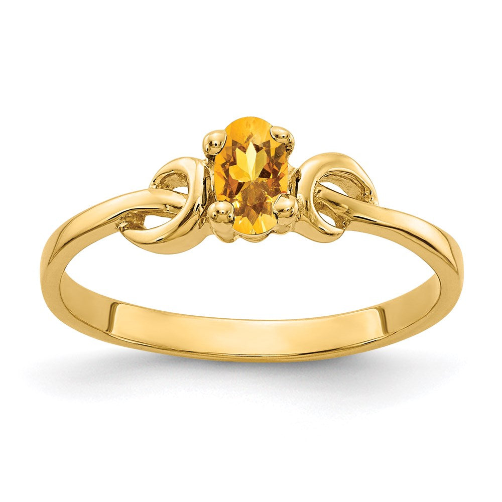 14k yellow gold 5x3mm oval citrine ring y4650ci
