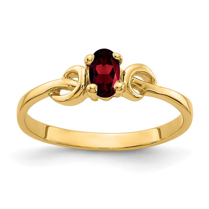 14K Yellow Gold 5x3mm Oval Garnet ring