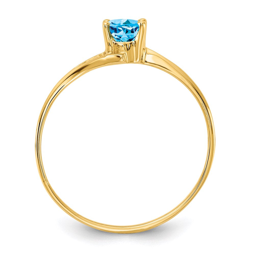 14k yellow gold 6x4mm oval blue topaz ring y4659bt