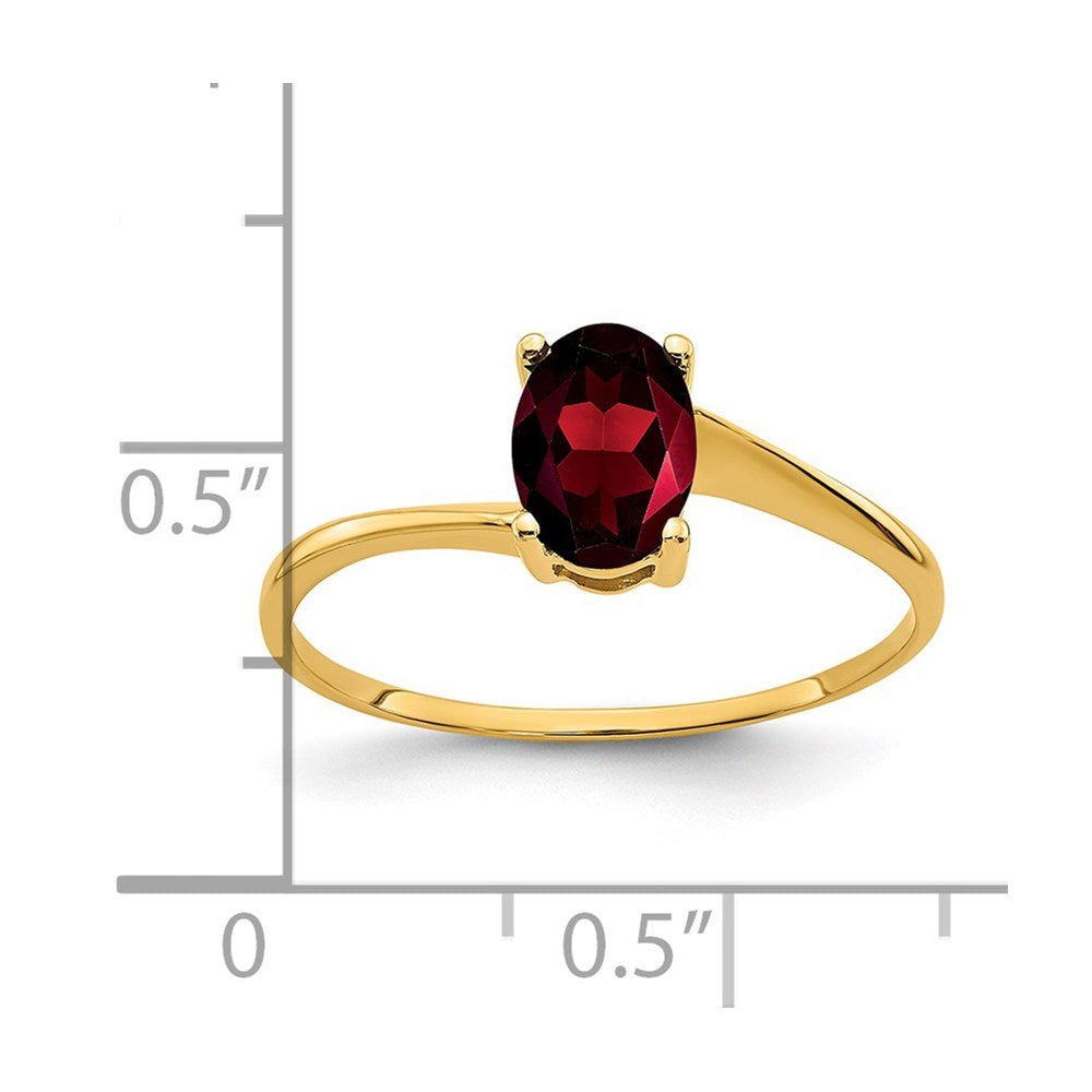 14k yellow gold 7x5mm oval garnet ring y4665ga