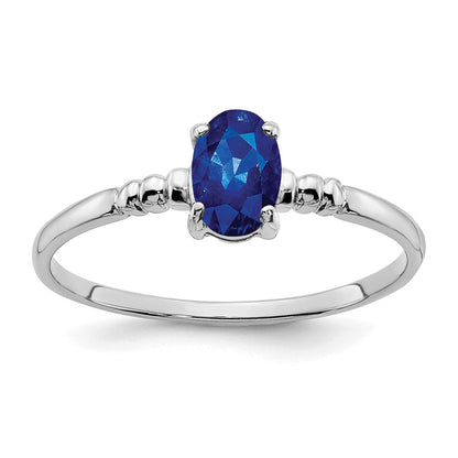 14k White Gold 6x4mm Oval Sapphire ring