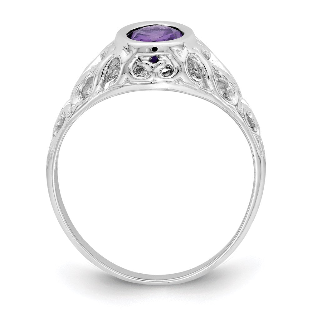14k White Gold 7x5mm Oval Amethyst ring